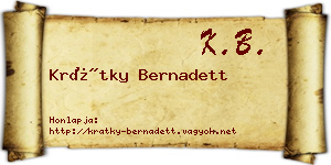 Krátky Bernadett névjegykártya